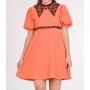 Elegant short dress with short puff sleeves