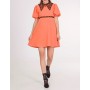 Elegant short dress with short puff sleeves