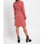 Short long-sleeved dress in burgundy stretch knit