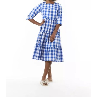 Robe Caroline Framboise et Bleue