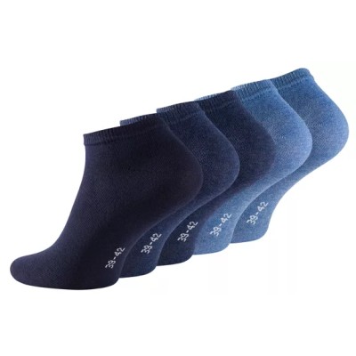 Calcetines deportivos unisex de algodón azul de la serie ESSENTIAL en pack de 5