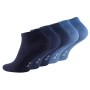 Blue unisex cotton sports socks from the ESSENTIAL series in a pack of 5