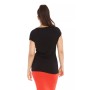 Black embroidered top with short sleeves SHORT SLEEVE TOP BLACK EMBROIDERY PANDORA