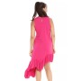 PINK ASYMMETRICAL FLUID DRESS PASSIFLORA