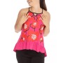 Pink sleeveless printed top PAPAVERO PINK SLEEVELESS PRINTED TOP