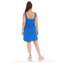 Blue trapeze dress with square neckline MANDRAGORE BLUE A-LINE DRESS