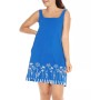 Blue trapeze dress with square neckline MANDRAGORE BLUE A-LINE DRESS