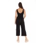 Black women's jumpsuit with straps CALA BLACK WOMEN'S SUSPENDERS JUMPSUIT