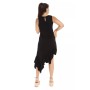 Asymmetrical black dress with ruffles ASYMMETRICAL BLACK DRESS WITH Ruffles BEGONIA