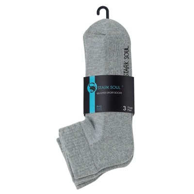 Unisex Socks with Combed Terry Cotton Soles, 3 Pack