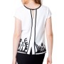 White and black t-shirt BLACK AND WHITE “MIRROR” SHORT-SLEEVED TOP