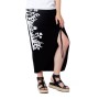 BLACK MIDI SKIRT “BLACK AND WHITE” MIDI SKIRT