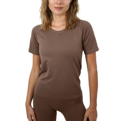 Camiseta deportiva mujer manga corta sin costuras - racer - camiseta para correr