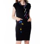 Black dress “ECLIPSE” BLACK DRESS WITH SHORT SLEEVES