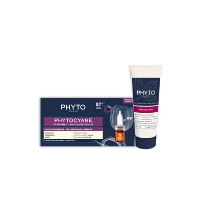 Phyto PHYTOCYANE PROGRESSIVE HAIR FALL TREATMENT FOR WOMEN LOT 2pz