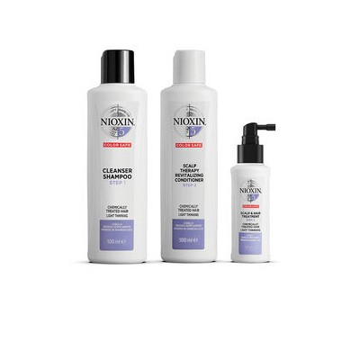 Nioxin SYSTEM 5 - kit - Tratamiento para cabello debilitado tratado químicamente 3pz