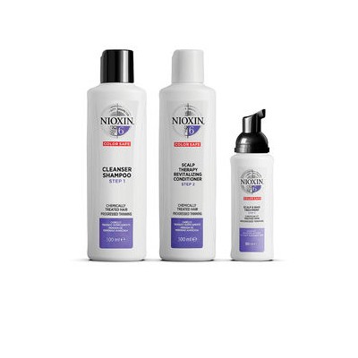 Nioxin SYSTEM 6 - Kit - Tratamiento para cabello muy debilitado tratado químicamente 3pz