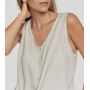 Lightweight fabric set. Straight design. V-neck. Sleeveless