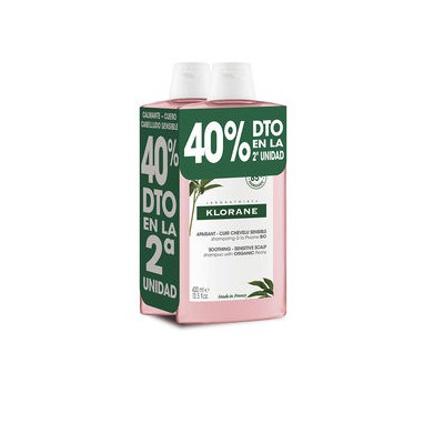 Klorane Un duo de shampoings apaisants LA PEONY BIO 400 ml