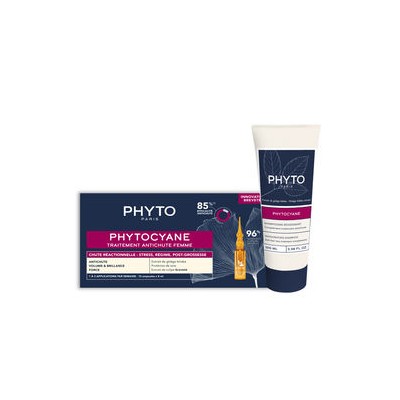 Phyto PHYTOCYANE TRAITEMENT ANTI-CHUTE RÉACTION FEMME LOT 2 pz