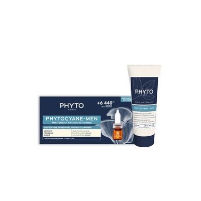 Phyto LOT PHYTOCYANE CUIDADO CAPILAR ANTICABELLO HOMBRE 2pz