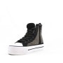 High-top lace-up sneaker in mixed materials for women