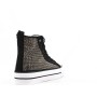 High-top lace-up sneaker in mixed materials for women