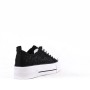 Lace-up sneaker in mixed materials for women