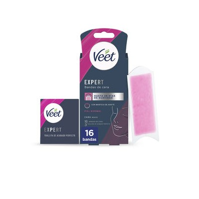 Veet Bandes de cire EXPERT FACIAL peaux normales 16u