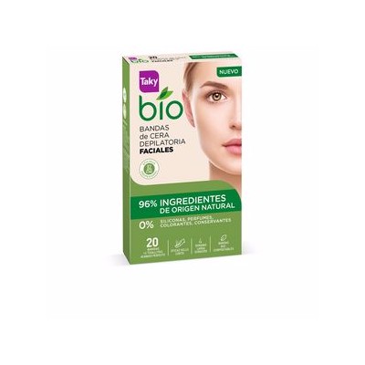 Taky BIO NATURAL 0% bandes de cire épilatoire visage 20u