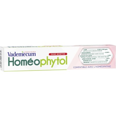 Dentifrice homéophytol sans menthe 75ml - VADEMECUM