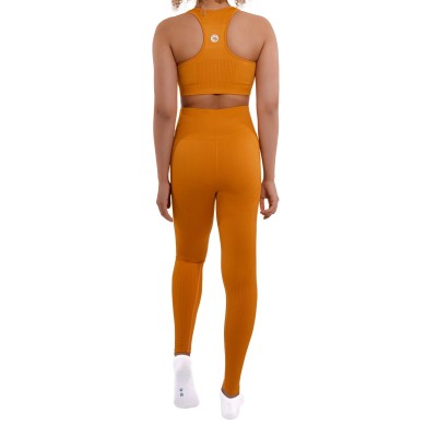 2 Piece Sports Outfit Set - High Waisted Sports Leggings and Bra