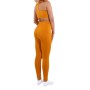 2 Piece Sports Outfit Set - High Waisted Sports Leggings and Bra