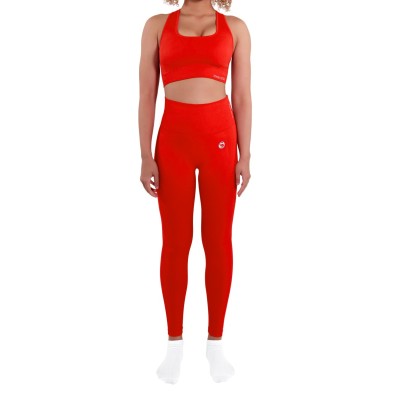 2 Piece Sports Outfit Set - High Waisted Sports Leggings and Bra