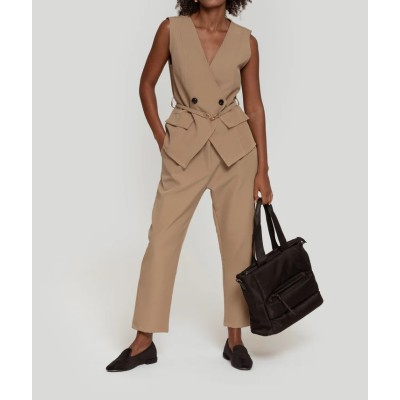 VEST WITH BUCKLE AND TROUSERS WITH PLEATS SET