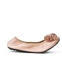 Comfort ballerina in faux leather with flower pattern