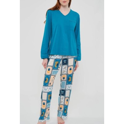 LONG-SLEEVED COTTON PAJAMAS FOR WOMEN