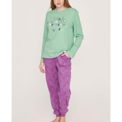 PIJAMA MUYDEMI INTERLOCK MUJER INVIERNO