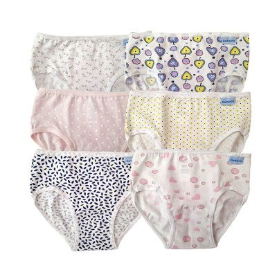 GIRL'S BARBERS PRINT COTTON BRIEFS – 6 units