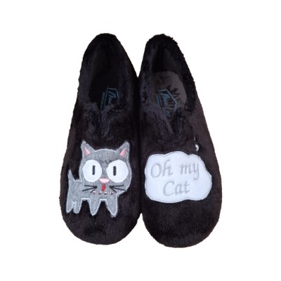 EMBROIDERED BEDROOM SLIPS CAT MEU LAR WOMEN