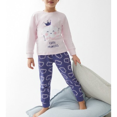 GIRL'S WINTER INTERLOCK DRAWSTRING PAJAMAS