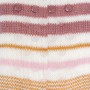 Women's striped socks with calendula patterns in mauve and pink