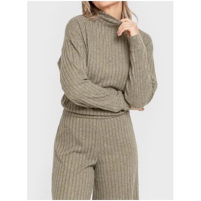 4x2 Ribbed Turtleneck Cropped Sweater