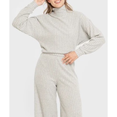 4x2 Ribbed Turtleneck Cropped Sweater