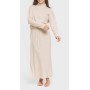 Women's Turtleneck Sweater and Ribbed Midi Skirt