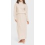 Women's Turtleneck Sweater and Ribbed Midi Skirt