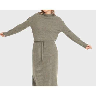 Women's Turtleneck Sweater and Ribbed Midi Skirt