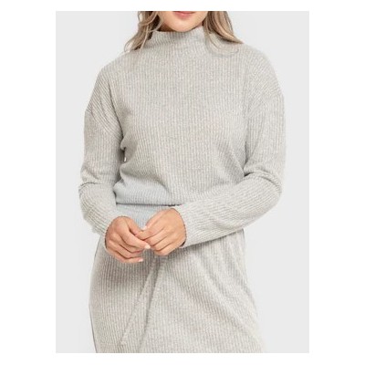 Women's Turtleneck Sweater and Ribbed Midi Skirt