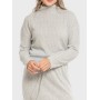 Women's Turtleneck Sweater and Ribbed Midi Skirt