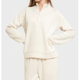 Sweat-shirt fluide à demi-zip et Pantalon de jogging fluide pour femme